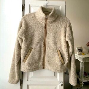 North Face Full Zip light beige Teddy jacket Fleece